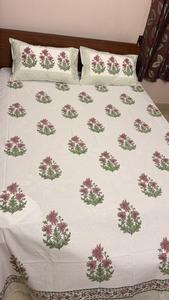 Vintage Floral Hand Block Printed 100% Cotton 200TC Bedsheet Multidesign Jaipuri <b>Bedding</b> Set Handmade Artisan Home Decor Export - Product Image 3