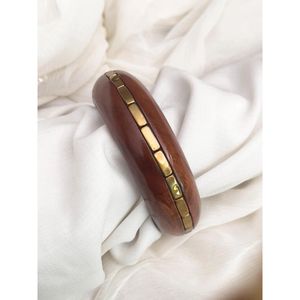 Meilleures ventes : Bracelet manchette en bois naturel avec clous en laiton doré, fait main, bijoux de mode pour femme, collection vente en gros et au détail - Product Image 4