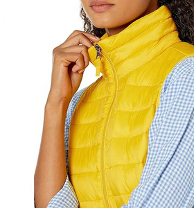 Chaleco acolchado sin mangas, ligero, impermeable, transpirable, cortavientos, plegable, de talla grande, para mujer, de poliéster, para invierno. - Product Image 5