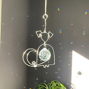 Dog Shape Wire And Crystal Hanging Sun Catcher For Home Garden <b>Window</b> Decor Cute Pet Design <b>Light</b> Catching Decorative Gift Item - Product Image 5