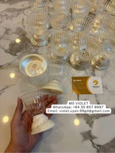 Copa de Vino Artesanal Premium 99 Gold Data con Diseño de Conchas Marinas, Capacidad de 20-100 ml, Decoración para Bodas - Product Image 3