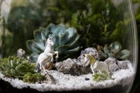 Figurines modernes en résine modèle de terrarium caméléon pour bol à poisson et maison de poupée Miniature peinte à la main Art et collection