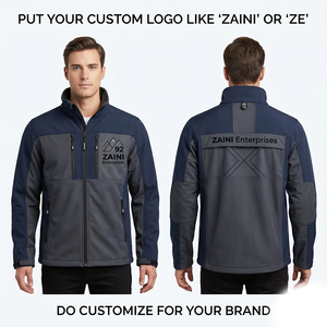 Chaqueta Premium de 220 Gramos, de Poliéster, con Capucha, para Hombre, Ecológica, Transpirable, Resistente al Viento, en Gris y Negro - Product Image 1
