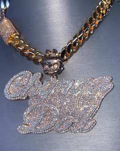 Colgante de Moissanita VVS Estilo Hip Hop con Cadena, Plata 925, Dijes de Letras Personalizables, Bañado en Oro de 18k - Product Image 3