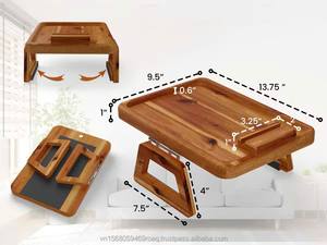 Plateau d'accoudoir en bois avec design pliable, sculpté, facile à nettoyer pour canapé - TPT HO.013 - Product Image 2