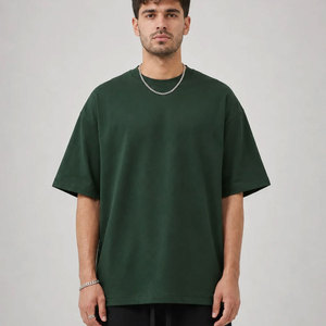 Camiseta Oversize de Algodón 100% Transpirable de 220g con Hombro Caído, Cuello Redondo y Logotipo Personalizado para Fabricantes al por Mayor - Product Image 1