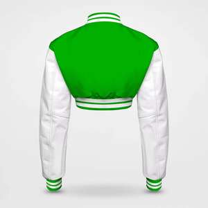 <b>Women's</b> Stand Collar Cropped Varsity <b>Jacket</b> Long <b>Sleeve</b> Baseball Style Streetwear Fashion Varsity <b>Jacket</b> <b>Women</b> - Product Image 5
