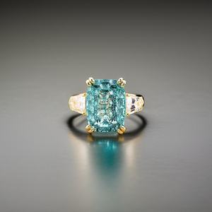 Bague en argent sterling 925 plaqué or 14 carats avec saphir blanc certifié IGI, bijoux faits à la main pour femmes, pour les occasions de fête - Product Image 1
