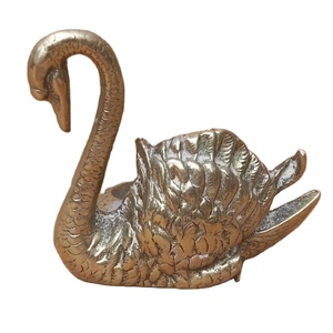 Sculpture de canard en argent fabriquée à la main Figurine de canard décorative à la main pièce maîtresse de table meilleure vente artisanat en métal décor à la maison - Product Image 1