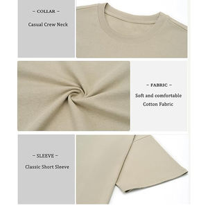 Camiseta de Hombre al por Mayor, 100% Algodón Tejido, 180g, Transpirable, Antiarrugas, Cuello Redondo, Manga Corta, Corte Holgado, Personalizable con Logotipo - Product Image 4