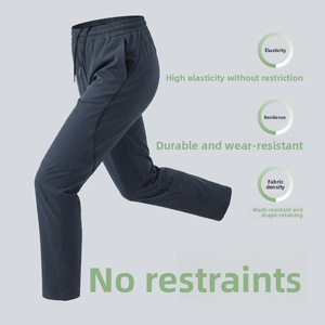PHANTOM IMPEX Pantalon de survêtement pour homme en Spandex/Nylon noir, taille élastique avec cordon de serrage, respirant, séchage rapide, léger, décontracté - Product Image 5