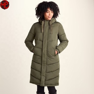 Manteau long en duvet pour femme, veste matelassée à capuche, imperméable, vêtements d'extérieur d'hiver, logo personnalisé, veste longue matelassée d'hiver pour femme - Product Image 3