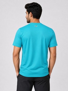 T-shirt à manches courtes pour homme Euro, séchage rapide, coupe ample, col rond, imprimé lettres, vêtement décontracté, 100% coton et élasthanne, sportif - Product Image 6