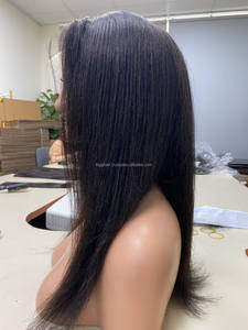 Peluca con encaje frontal HD de pelo virgen brasileño al por mayor con pelo de bebé estilo largo y recto mujeres negras encaje frontal suizo transparente - Product Image 4