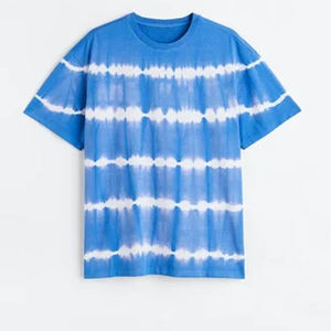 T-shirt à manches courtes tie-dye pour homme, col rond, décontracté, tricoté, coupe classique, streetwear, écologique, respirant - Product Image 4