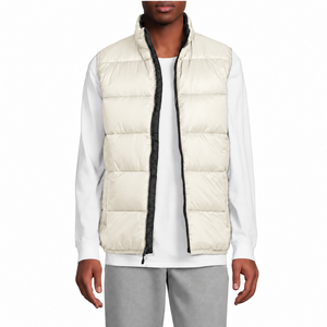 Men's Purple Puffer Vest Stand Collar Zip Up Winter Down Waistcoat Casual Windproof <b>Gilet</b> - Product Image 4