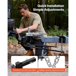 Kit di Distribuzione del Peso per Gancio di Traino con Capacità Massima di 4500 kg e Supporti per Gancio a 2 Gambe per Facile Trazione - Product Image 6