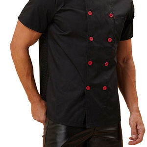 Chemise de Chef Respirante à Col Montant, Manches Courtes, Double Boutonnage, Poches Plaquées, pour Hommes et Femmes, Idéale pour la Restauration et la Boulangerie - Product Image 2