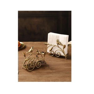 Porte-serviettes carré en acier inoxydable doré, design moderne multifonctionnel - Product Image 1