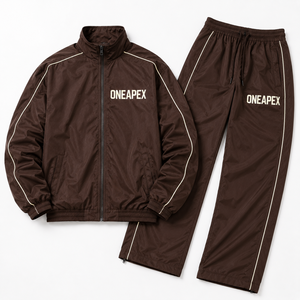 Conjunto Deportivo para Hombre, Chaqueta Cortavientos Ligera de Nailon Marrón, Pantalones Jogger, Ropa Deportiva Personalizada, Conjunto Casual de Dos Piezas - Product Image 6