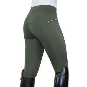 Leggings de sport légers pour femmes, taille mi-haute, style sexy, couleur unie, logo personnalisé, respirants, en polaire, Spandex/Nylon/Coton - Product Image 3