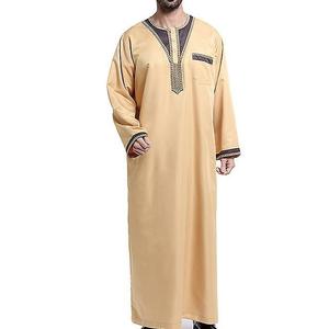 Nouvelles robes longues traditionnelles musulmanes pour hommes, style Dubaï, mode arabe, Thobes, Jubba, Kaftan, pour la prière de l'Aïd, vente chaude - Product Image 2