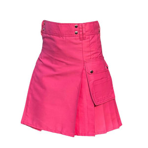 กิ๊ตส์ผ้าฝ้ายสีชมพูสไตล์สก็อตสำหรับผู้หญิง แบบมีกระเป๋าอเนกประสงค์ ขายส่ง รับผลิตแบบ OEM ODM ปี 2026 - Product Image 2