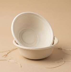 New Compostable Unbleached Bagasse Bowl <b>Lid</b> 32oz Disposable Biodegradable <b>Microwavable</b> Party Catering Desserts Ice Cream - Product Image 1