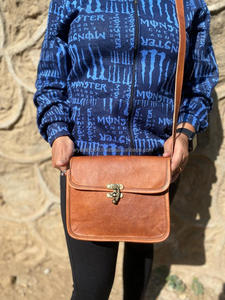 Винтажная сумка-мессенджер ручной работы из натуральной кожи, стильные слинг-сумки для унисекс - Product Image 2