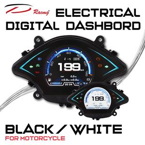 Nouveau compteur de vitesse numérique multifonctionnel électrique D Racing, tableau de bord blanc et noir, KMH MPH pour moto/motocyclette - Product Image 2