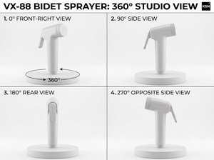 VX88-T Rociador de Bidé de Pared Personalizable de Plástico ABS Cromado, Diseño Moderno para Baño, Cocina, Apartamento, Hotel - Product Image 2