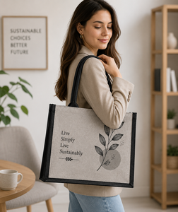 AMANI <b>Medium</b> <b>Size</b> Jute Tote <b>Bag</b> with Hand Length Handle Eco-Friendly Burlap Grocery Shopping <b>Bag</b> - Product Image 6