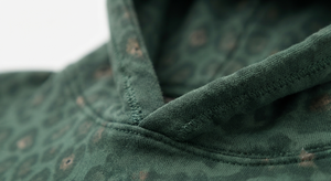 Green <b>Leopard</b> <b>Print</b> Digital Printed 100% Cotton Oversized Men's Pullover <b>Hoodie</b> Vintage Washed Streetwear - Product Image 4
