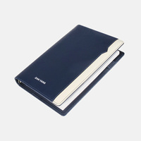 Libreta de Negocios de Lujo Multifuncional con Bolsillo Interior, de Cuero PU, con Diseño Simple de Patrón Cruzado y Hojas Sueltas