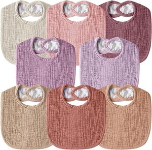 Bavoirs en mousseline pour bébé 100% bambou, doux, respirants et respectueux de la peau délicate - Product Image 1