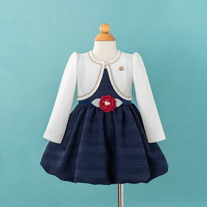 Nouvelle Arrivée Robes de Demoiselle d'Honneur Mariage Enfants 2 Pièces Tenue de Fête d'Anniversaire Robe avec Veste <span class=keywords><strong>Boléro</strong></span> Robes Formelles pour Filles - Product Image 3