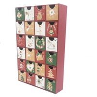Calendrier de l'Avent de Noël avec tiroirs, boîte cadeau, compte à rebours de 24 jours, réutilisable, logo personnalisé, emballage vide pour chocolats et cosmétiques