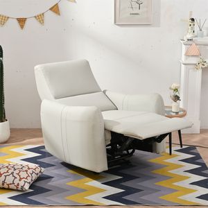 Light Gray Electric Power Recliner Wall Hugger Design for <b>Small</b> Spaces for Living Room or Office Reclining <b>Sofa</b> - Product Image 6