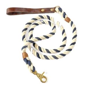 Luxury Cotton Ombre <b>Dog</b> Leash Solid Stylish 2-Tone Color Pet <b>Lead</b> Padded Leather Handle Strong Soft Braided <b>Training</b> Lace <b>for</b> - Product Image 1
