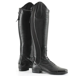 Bottes d'équitation pour hommes, bottes de cowboy respirantes en cuir véritable marron à lacets, bottes longues jusqu'au genou - Product Image 5