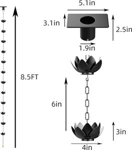 Reliable Manufacturer Premium Metal Rain Chain Link Pattern for Garden Roof Rain Drain Outdoor Hanging Decoration Accessory - Product Image 2