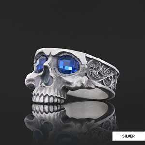Anillo de Calavera BOJ 01, Anillo Gótico para Motociclistas, Joyería Vintage de Calavera Plateada para Hombre, Anillo de Estilo Rocker, Joyería Punk Gótica, Precio Bajo, Gran Venta - Product Image 4