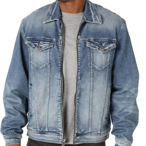 OEM <b>Custom</b> Premium <b>Denim</b> <b>Jacket</b> Casual Waterproof Breathable Embroidered Button Fly Stonewashed Distress Professional Fades - Product Image 1
