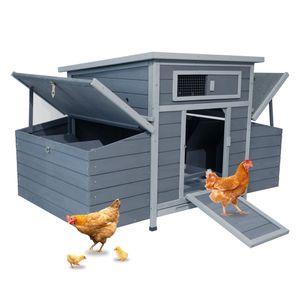 Grande Pollaio in Legno per Esterni con 2 Cassette Nido Laterali, Gabbia per Galline e Pollame per Uso Esterno - Product Image 4