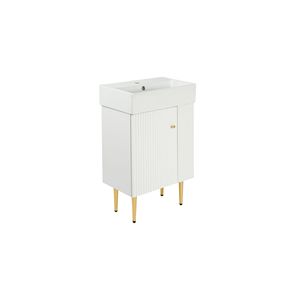 Lavabo Bianco Lucido da 21,6 Pollici Solo Vasca 24V06PB21 per Bagni - Product Image 3