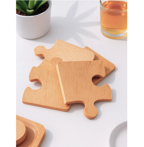 Newly Design Solid Wood Puzzle Coaster High Quality table Decoration Coffee <b>Cup</b> <b>Mats</b> Pads With Customised Wood & logo - Product Image 1
