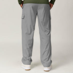 Custom Logo Men's Nylon <b>Straight</b>-<b>Leg</b> <b>Cargo</b> Pants Lightweight Fabric Side Utility Pockets Comfortable Casual Daily Wear <b>Trousers</b> - Product Image 4