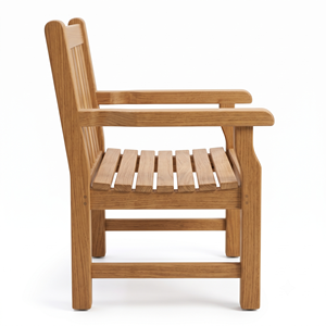 Modern Solid Teak Villa School Outdoor Garden <b>Armchair</b> Slatted Seat Backrest Waterproof <b>Comfortable</b> Durable - Product Image 3