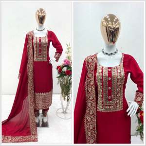 ชุดเสื้อและชุด Dupatta สำหรับงานปาร์ตี้ดีไซเนอร์พร้อมลูกไม้ไซส์ XL - Product Image 2