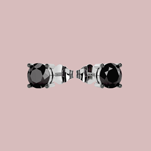 Black Moissanite Stud <b>Earrings</b> Round Cut Sterling <b>Silver</b> Minimalist Elegant Jewelry <b>For</b> Women <b>Men</b> Everyday Party Gift - Product Image 4